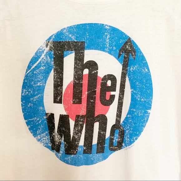 Chaser The Who White Open Cold Shoulder Tee Large Indie Sleaze - Picture 3 of 6